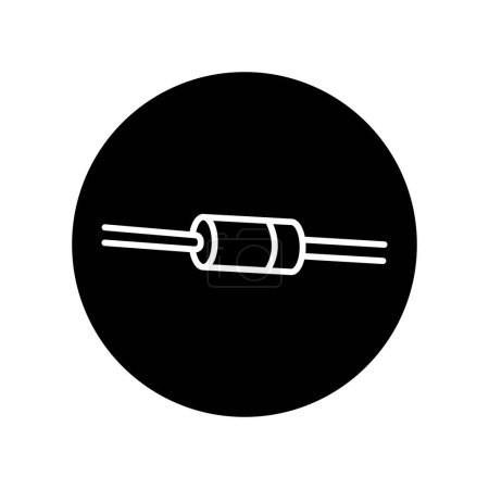 Téléchargez les illustrations : Icône de ligne noire à diode PIN. Pictogramme pour page web - en licence libre de droit
