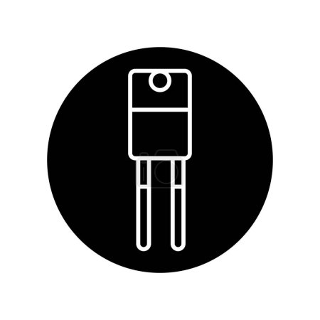 Illustration for Schottky diode black line icon. Pictogram for web page - Royalty Free Image