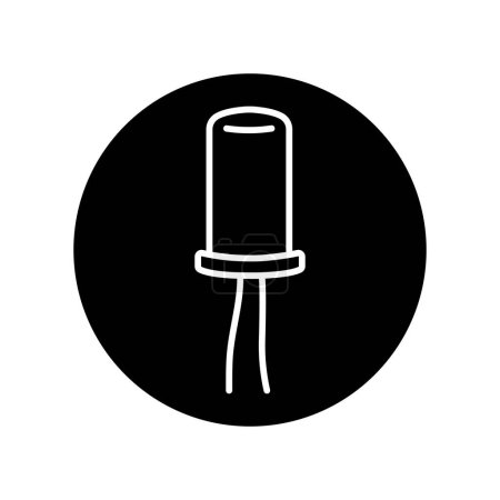 Illustration for Shockley diode black line icon. Pictogram for web page - Royalty Free Image