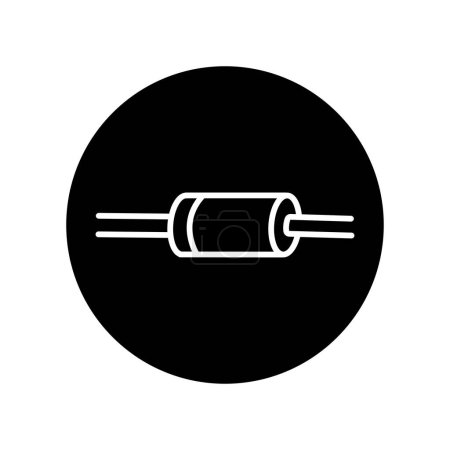 Téléchargez les illustrations : Étape diode de récupération ligne noire icône. Pictogramme pour page web - en licence libre de droit