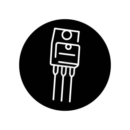 Illustration for Super barrier diode black line icon. Pictogram for web page - Royalty Free Image