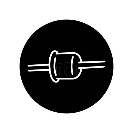 Illustration for Tunnel diode black line icon. Pictogram for web page - Royalty Free Image