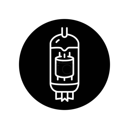 Illustration for Vacuum diodes black line icon. Pictogram for web page - Royalty Free Image