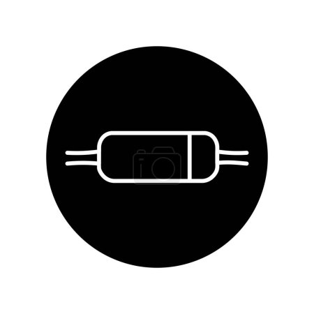 Illustration for Zener diode black line icon. Pictogram for web page - Royalty Free Image
