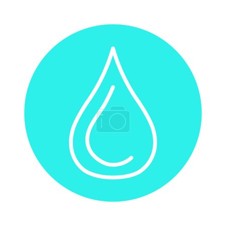 Illustration for Water drop color line icon.  Liquid flow. - Royalty Free Image