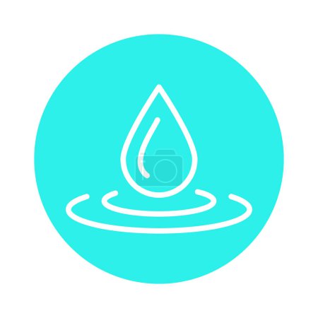 Ilustración de Water drop color line icon.  Liquid flow. - Imagen libre de derechos