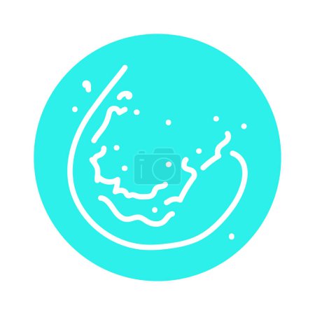 Illustration for Water splash color line icon. Liquid flow. - Royalty Free Image