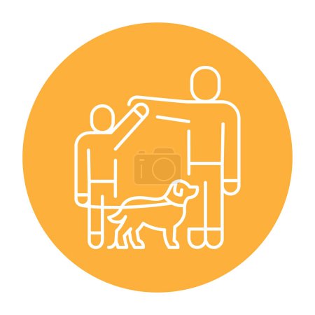 Illustration for Help to the blind color line icon. Multinational company. - Royalty Free Image
