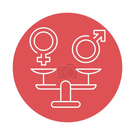 Téléchargez les illustrations : Gender equality color line icon. Women's rights. - en licence libre de droit