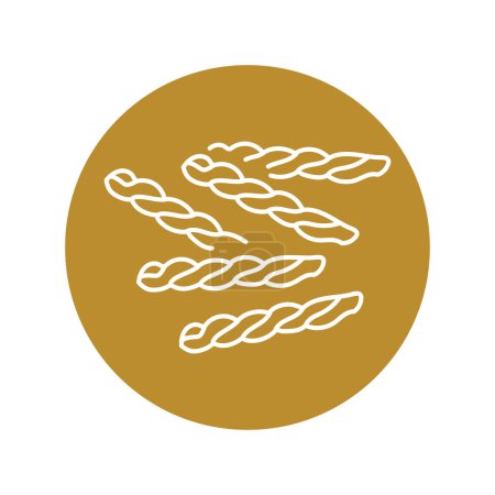 Téléchargez les illustrations : Gemelli pâtes icône de ligne de couleur. Alimentation italienne. - en licence libre de droit