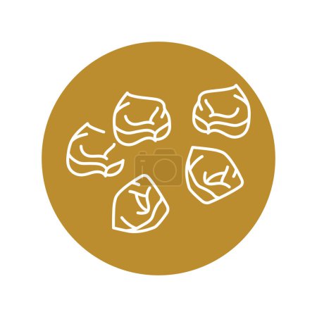 Illustration for Tortellini pasta color line icon. Italian food. - Royalty Free Image