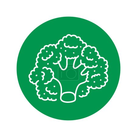Illustration for Broccoli color line icon. Healthy food. - Royalty Free Image