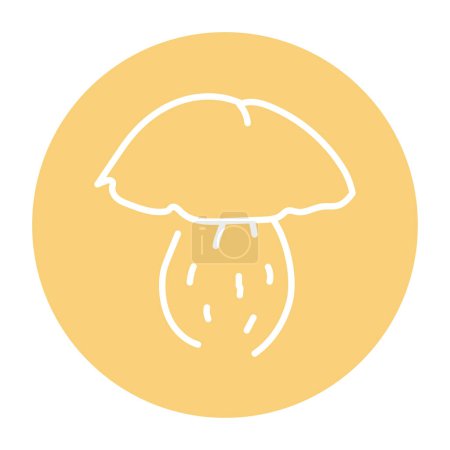 Illustration for Oak mushroom color line icon. Cooking ingredient. - Royalty Free Image