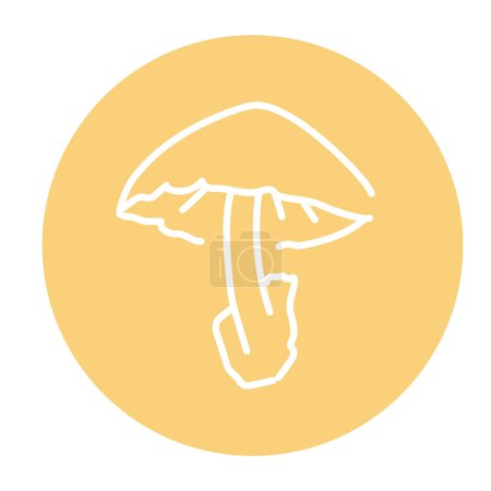 Téléchargez les illustrations : Straw mushroom color line icon. Cooking ingredient. - en licence libre de droit
