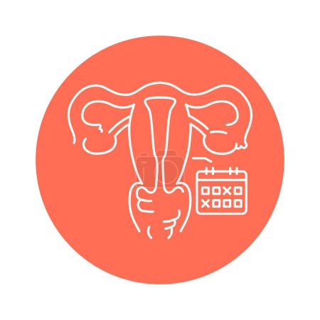 Téléchargez les illustrations : Uterine myoma color line icon. Gynecology problem - en licence libre de droit
