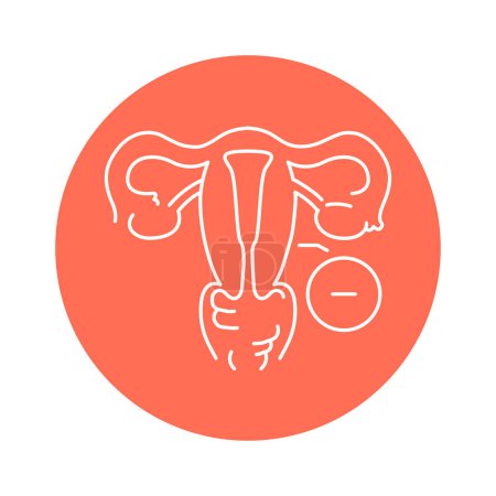 Illustration for Erosion color line icon. Gynecology problem - Royalty Free Image