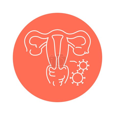 Ilustración de Infectious diseases uterus color line icon. Gynecology problem - Imagen libre de derechos