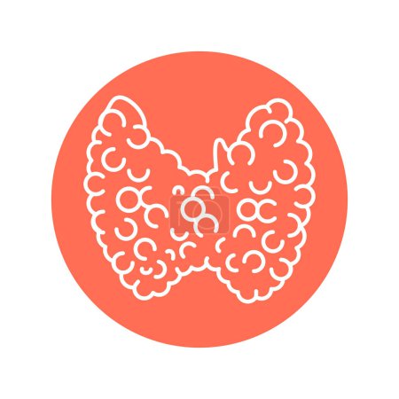 Ilustración de Glándula ícono de línea de color tiroides. Sistema endocrino - Imagen libre de derechos