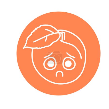 Ilustración de Sad plum color line icon. Mascot of emotions - Imagen libre de derechos