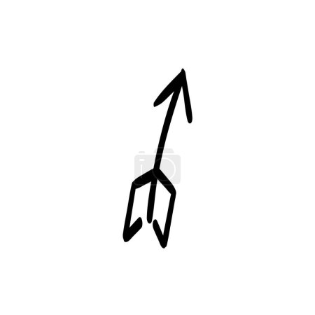 Ilustración de Bosquejo amor flecha negro línea icono. - Imagen libre de derechos