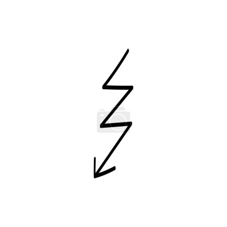 Illustration for Sketch arrow black line icon. - Royalty Free Image