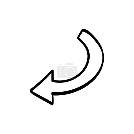 Illustration for Sketch arrow heart black line icon. - Royalty Free Image