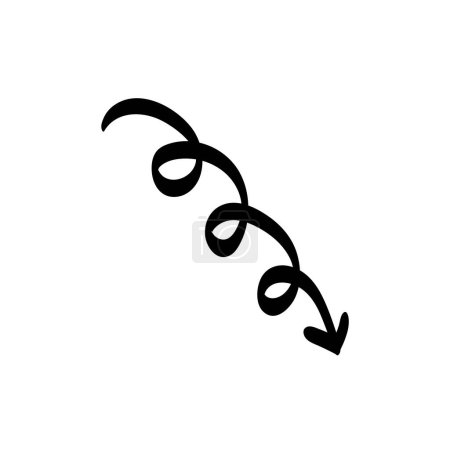 Ilustración de Flecha de boceto icono de línea negra. - Imagen libre de derechos