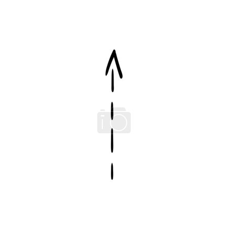 Ilustración de Flecha de boceto icono de línea negra. - Imagen libre de derechos