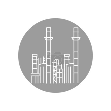 Illustration for Gass factory color line icon.  Pictogram for web page - Royalty Free Image