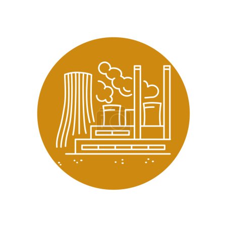 Ilustración de Icono de línea de color de fábrica de carbón. Pictograma para página web - Imagen libre de derechos