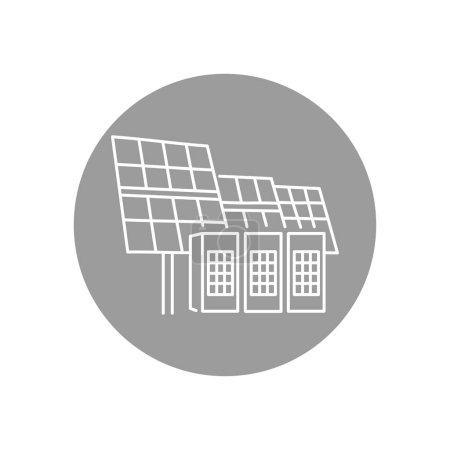 Ilustración de Solar battery color line icon.  Renewable energy sources. - Imagen libre de derechos