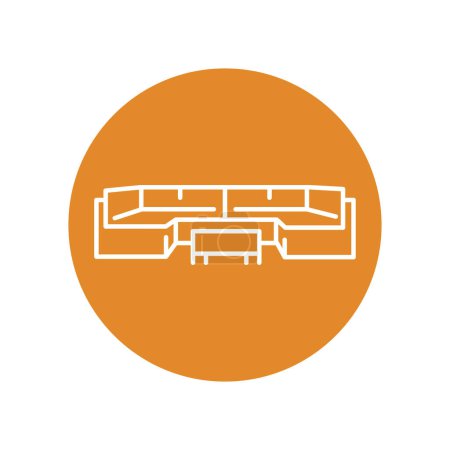 Illustration for Patio sectional line icon. Pictogram for web page - Royalty Free Image