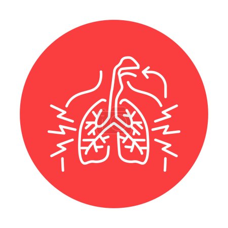 Illustration for Shortness breath color line icon. Human diseases. - Royalty Free Image