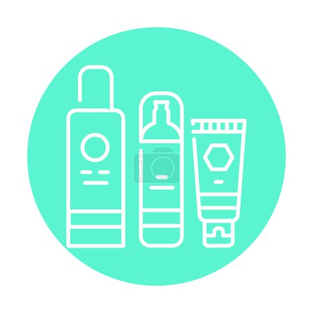 Illustration for Face care set color line icon. Pictogram for web page - Royalty Free Image