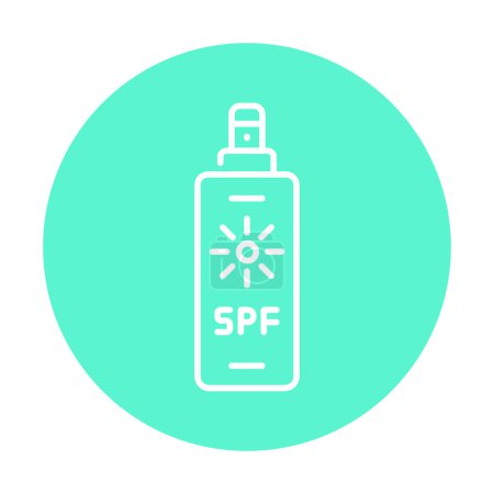 Ilustración de Icono de línea de color SPF body spray. Pictograma para página web - Imagen libre de derechos