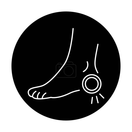 Ilustración de Talón espolón icono de línea de color. Enfermedades humanas. - Imagen libre de derechos