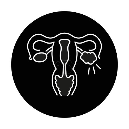 Illustration for Polycystic ovary syndrome line color icon. Female reproductive system disease - Royalty Free Image