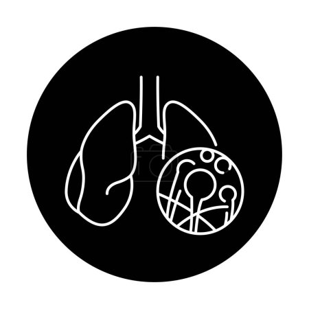 Illustration for Lung mucormycosis color line icon. Human diseases. - Royalty Free Image