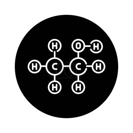 Ilustración de Icono de línea de color de fórmula de etanol. Pictograma para página web - Imagen libre de derechos