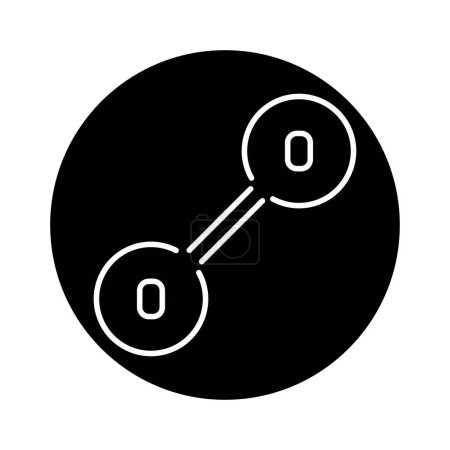 Ilustración de Icono de línea de color de fórmula de oxígeno. Pictograma para página web - Imagen libre de derechos