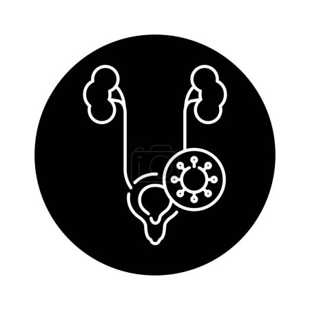 Ilustración de Icono de línea de color de la enfermedad del virus del sistema genitourinario. Pictograma para página web - Imagen libre de derechos
