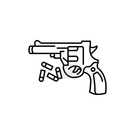 Illustration for Children's gun black line icon. - Royalty Free Image