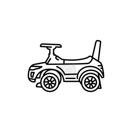 Illustration for Childrens automobile black line icon. - Royalty Free Image