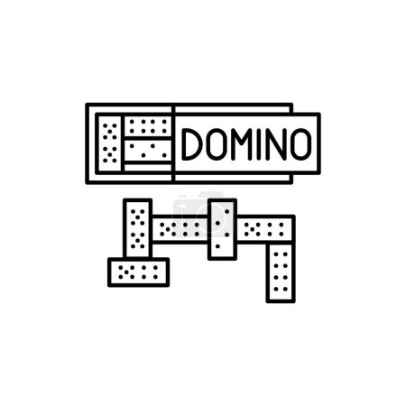 Illustration for Domino game black line icon. - Royalty Free Image
