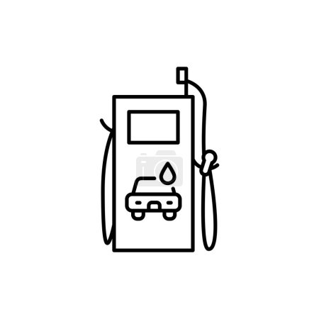 Illustration for Self-service car wash black line icon. Pictogram for web page - Royalty Free Image