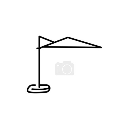Téléchargez les illustrations : Parapluie ligne noire icône. Pictogramme pour page web - en licence libre de droit