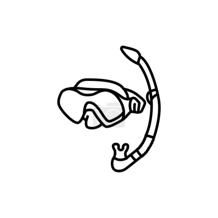 Illustration for Diving mask black line icon. Pictogram for web page - Royalty Free Image