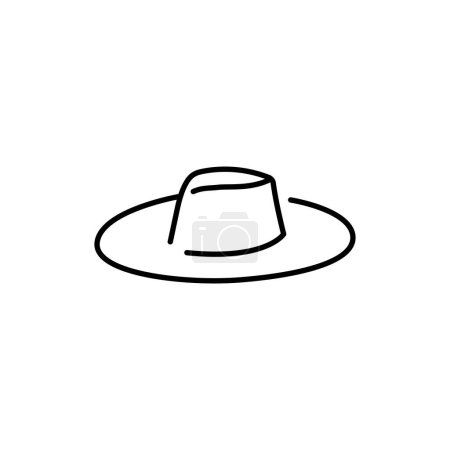 Illustration for Summer beach hat black line icon. Pictogram for web page - Royalty Free Image