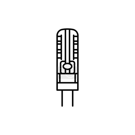 Téléchargez les illustrations : Capsule, G LED lampe icône de ligne noire. - en licence libre de droit