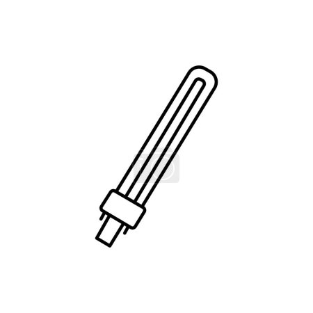 Illustration for Fuorescent lamp black line icon. - Royalty Free Image